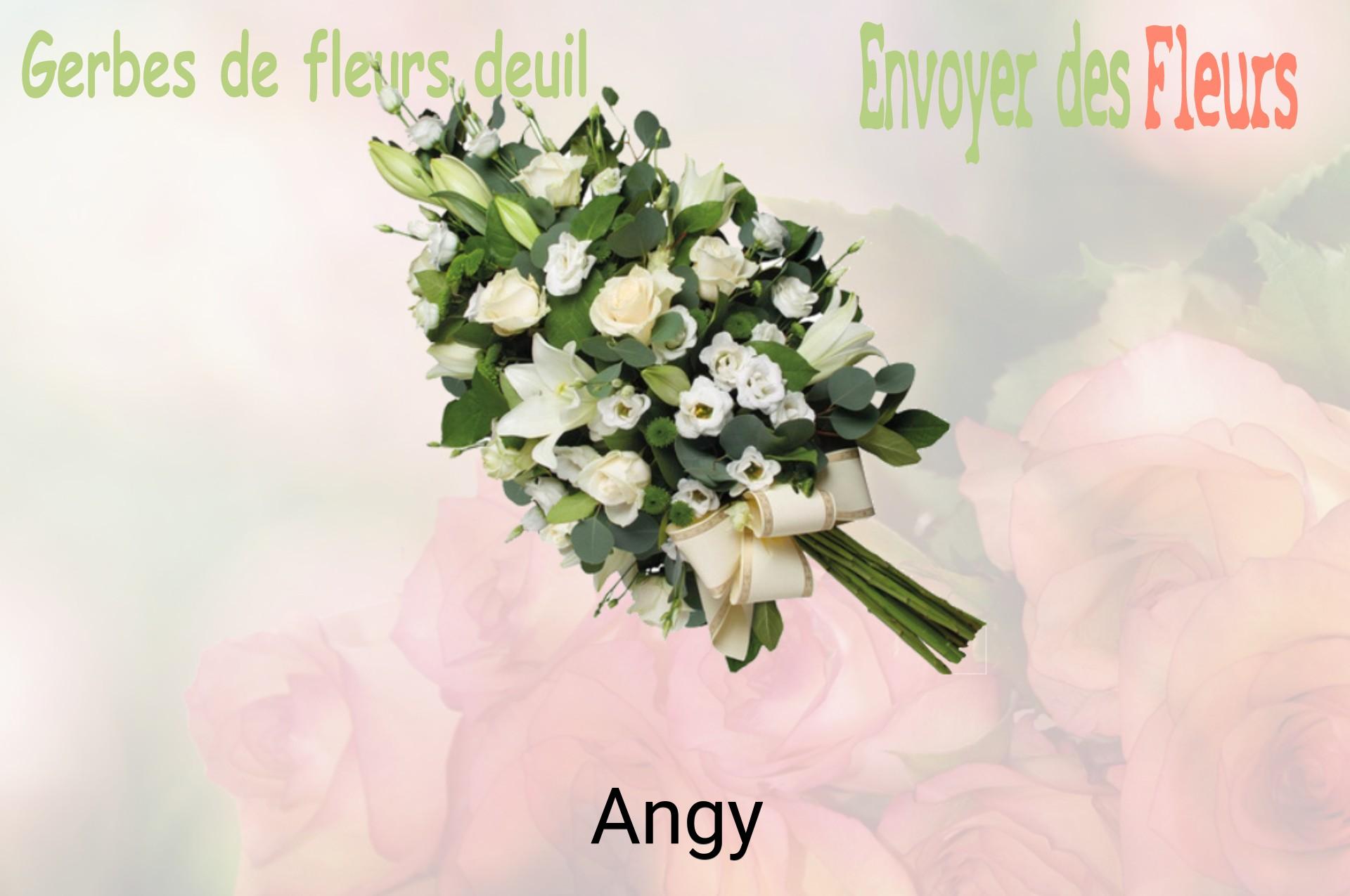 Gerbe de fleurs de deuil livrée à Angy